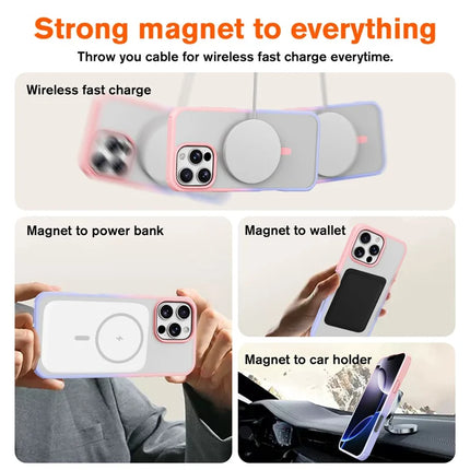 For iPhone 16 Pro Max Magnetic Case Compatible with MagSafe TPU+PC Phone Cover