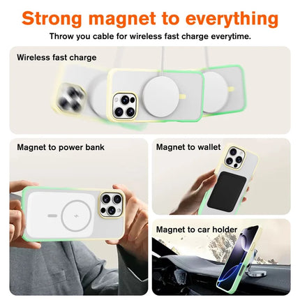 For iPhone 16 Pro Max Magnetic Case Compatible with MagSafe TPU+PC Phone Cover