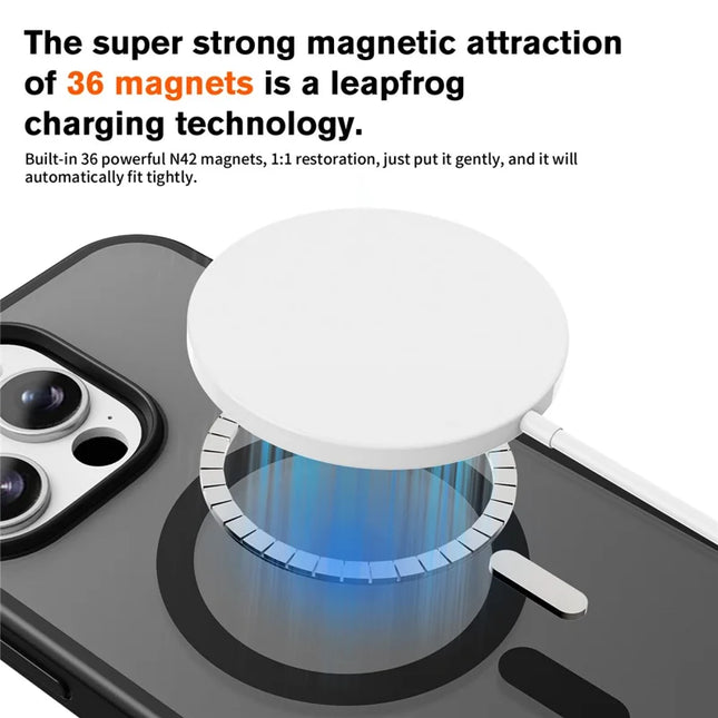 For iPhone 16 Pro Max Magnetic Case Compatible with MagSafe TPU+PC Phone Cover -  Black