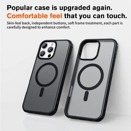 For iPhone 16 Pro Max Magnetic Case Compatible with MagSafe TPU+PC Phone Cover -  Black