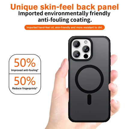 For iPhone 16 Pro Max Magnetic Case Compatible with MagSafe TPU+PC Phone Cover -  Black
