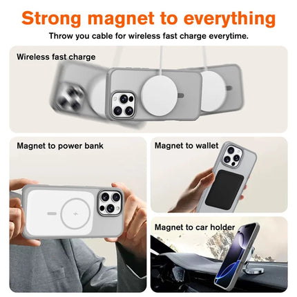 For iPhone 16 Pro Max Magnetic Case Compatible with MagSafe TPU+PC Phone Cover