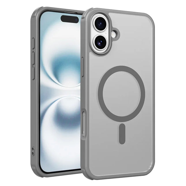 For iPhone 16 Plus Magnetic Case Compatible with MagSafe TPU+PC Phone Cover -  Grey