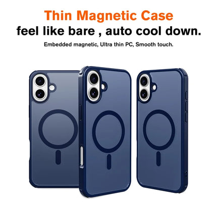 For iPhone 16 Plus Magnetic Case Compatible with MagSafe TPU+PC Phone Cover -  Blue