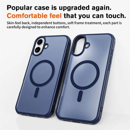 For iPhone 16 Plus Magnetic Case Compatible with MagSafe TPU+PC Phone Cover -  Blue