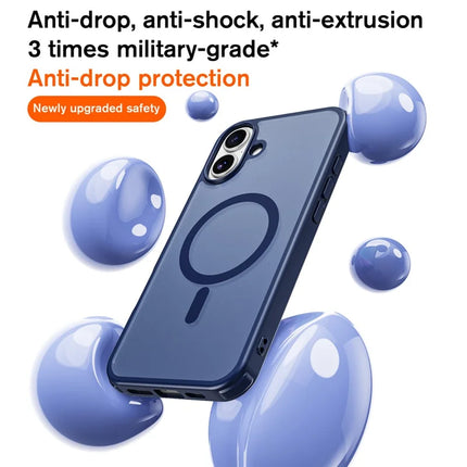 For iPhone 16 Plus Magnetic Case Compatible with MagSafe TPU+PC Phone Cover -  Blue