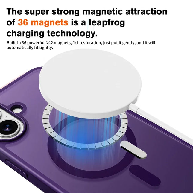 For iPhone 16 Plus Magnetic Case Compatible with MagSafe TPU+PC Phone Cover -  Purple