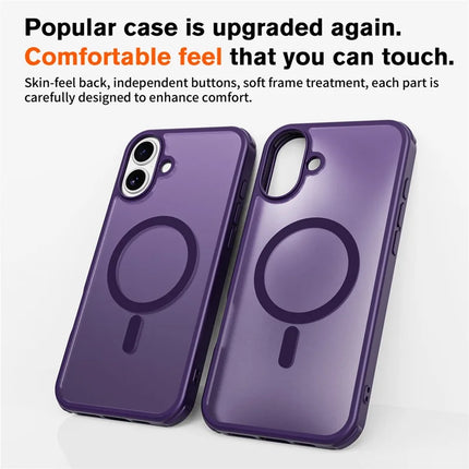 For iPhone 16 Plus Magnetic Case Compatible with MagSafe TPU+PC Phone Cover -  Purple