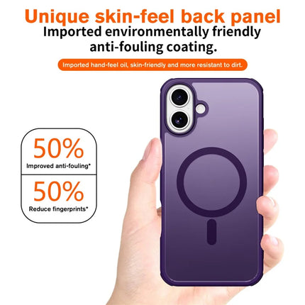 For iPhone 16 Plus Magnetic Case Compatible with MagSafe TPU+PC Phone Cover -  Purple