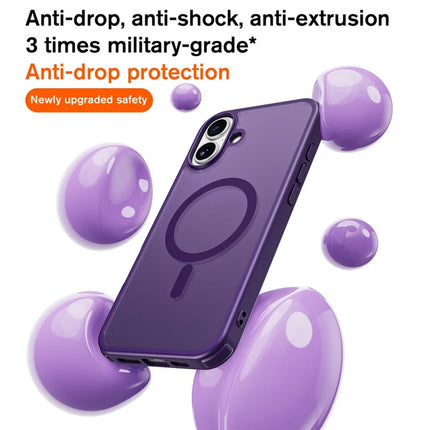 For iPhone 16 Plus Magnetic Case Compatible with MagSafe TPU+PC Phone Cover -  Purple
