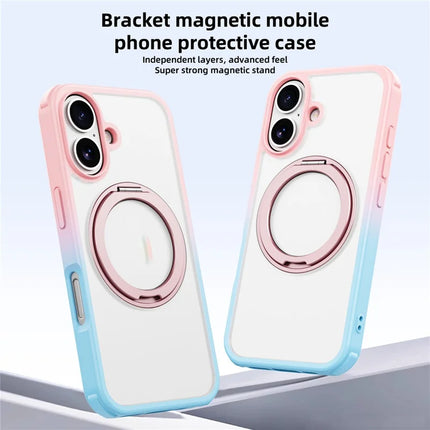 For iPhone 16 Plus Case Compatible with MagSafe Ring Kickstand TPU+PC Back Cover