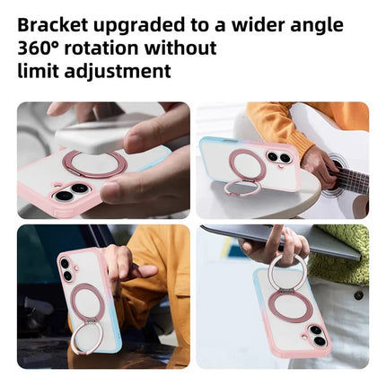 For iPhone 16 Plus Case Compatible with MagSafe Ring Kickstand TPU+PC Back Cover