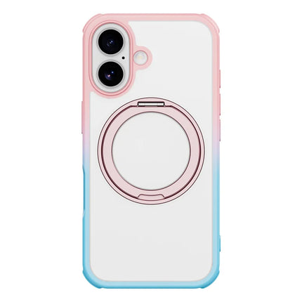 For iPhone 16 Plus Case Compatible with MagSafe Ring Kickstand TPU+PC Back Cover