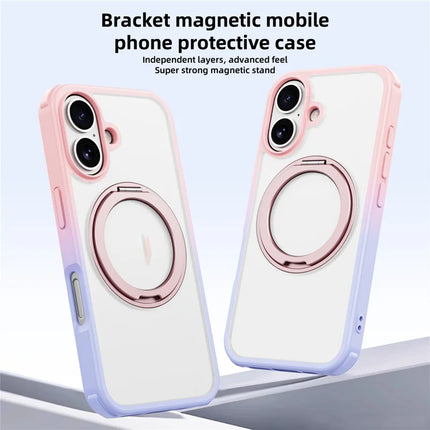 For iPhone 16 Plus Case Compatible with MagSafe Ring Kickstand TPU+PC Back Cover