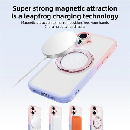 For iPhone 16 Plus Case Compatible with MagSafe Ring Kickstand TPU+PC Back Cover