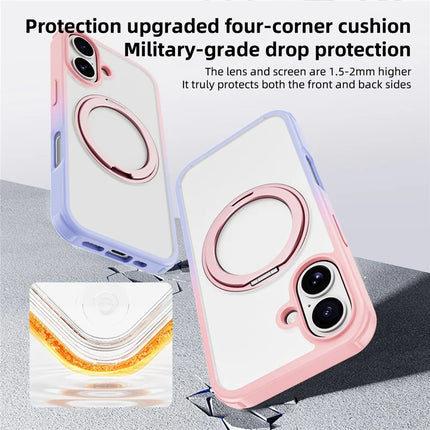 For iPhone 16 Plus Case Compatible with MagSafe Ring Kickstand TPU+PC Back Cover