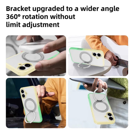 For iPhone 16 Plus Case Compatible with MagSafe Ring Kickstand TPU+PC Back Cover