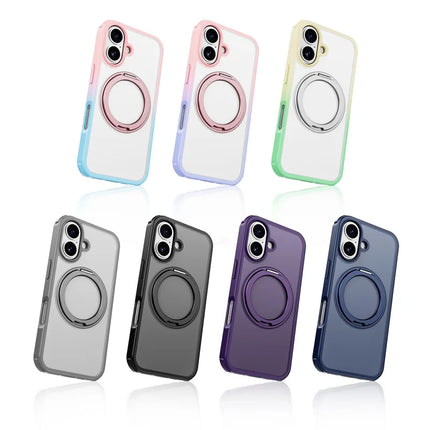 For iPhone 16 Plus Case Compatible with MagSafe Ring Kickstand TPU+PC Back Cover