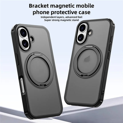 For iPhone 16 Plus Case Compatible with MagSafe Ring Kickstand TPU+PC Back Cover