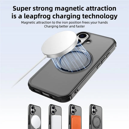 For iPhone 16 Plus Case Compatible with MagSafe Ring Kickstand TPU+PC Back Cover