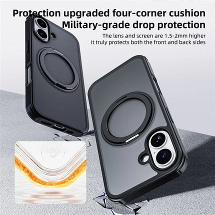 For iPhone 16 Plus Case Compatible with MagSafe Ring Kickstand TPU+PC Back Cover