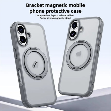 For iPhone 16 Plus Case Compatible with MagSafe Ring Kickstand TPU+PC Back Cover
