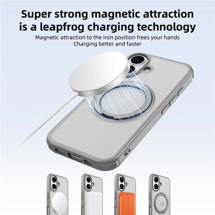 For iPhone 16 Plus Case Compatible with MagSafe Ring Kickstand TPU+PC Back Cover
