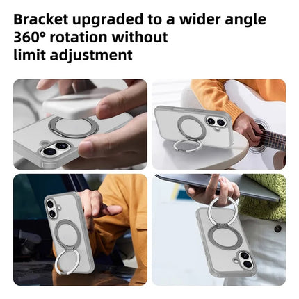 For iPhone 16 Plus Case Compatible with MagSafe Ring Kickstand TPU+PC Back Cover