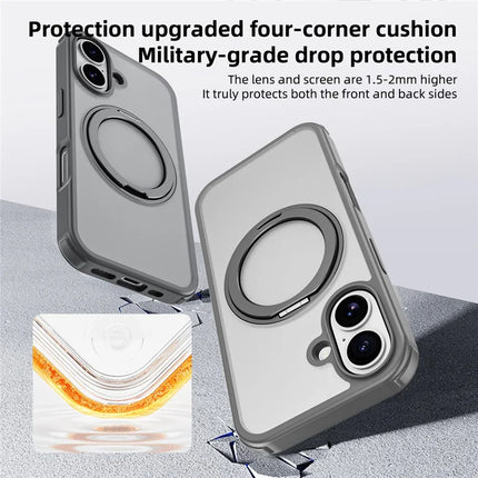 For iPhone 16 Plus Case Compatible with MagSafe Ring Kickstand TPU+PC Back Cover