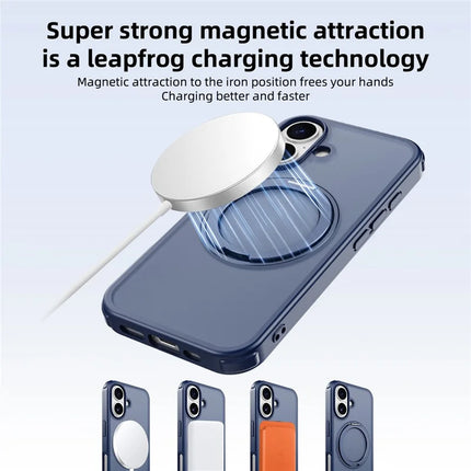 For iPhone 16 Plus Case Compatible with MagSafe Ring Kickstand TPU+PC Back Cover