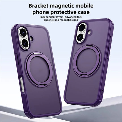 For iPhone 16 Plus Case Compatible with MagSafe Ring Kickstand TPU+PC Back Cover