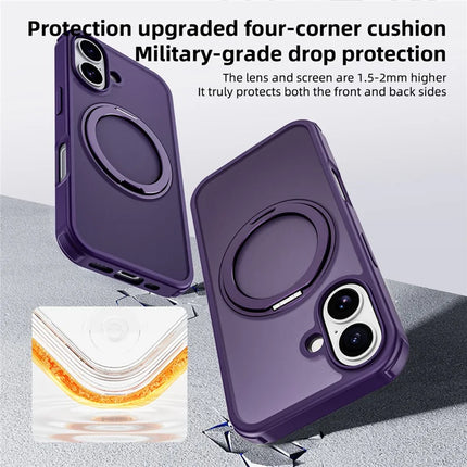 For iPhone 16 Plus Case Compatible with MagSafe Ring Kickstand TPU+PC Back Cover