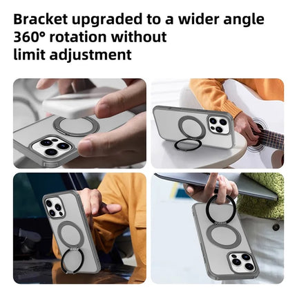 For iPhone 16 Pro Case Compatible with MagSafe Ring Kickstand TPU+PC Back Cover