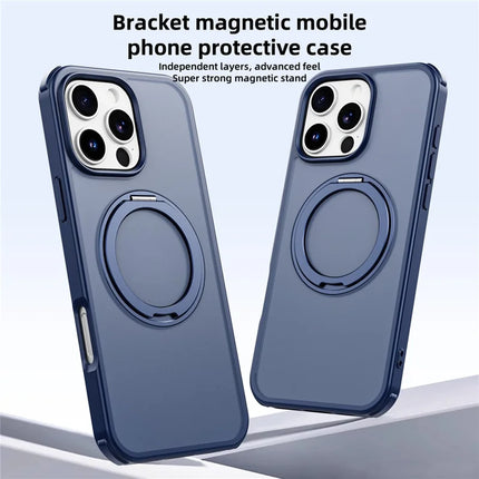 For iPhone 16 Pro Case Compatible with MagSafe Ring Kickstand TPU+PC Back Cover