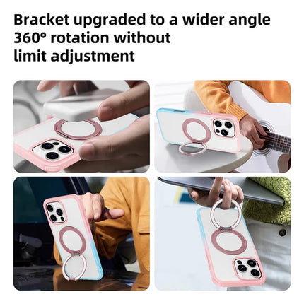 For iPhone 16 Pro Max Case Compatible with MagSafe Ring Kickstand TPU+PC Back Cover