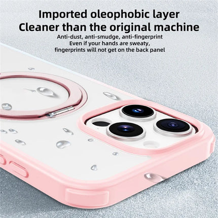 For iPhone 16 Pro Max Case Compatible with MagSafe Ring Kickstand TPU+PC Back Cover