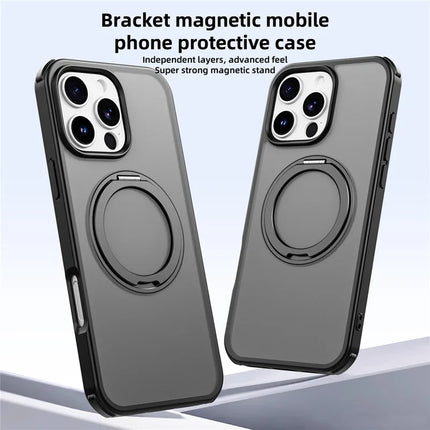 For iPhone 16 Pro Max Case Compatible with MagSafe Ring Kickstand TPU+PC Back Cover