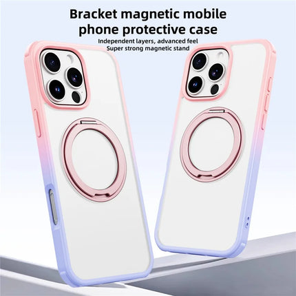 For iPhone 16 Pro Max Case Compatible with MagSafe Ring Kickstand TPU+PC Back Cover
