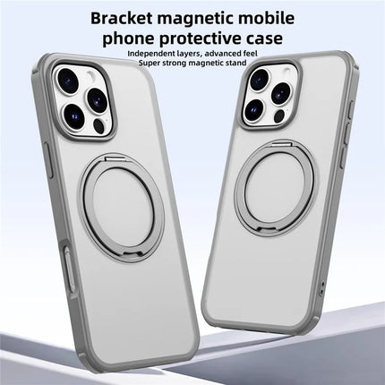 For iPhone 16 Pro Max Case Compatible with MagSafe Ring Kickstand TPU+PC Back Cover