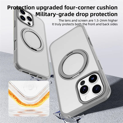 For iPhone 16 Pro Max Case Compatible with MagSafe Ring Kickstand TPU+PC Back Cover