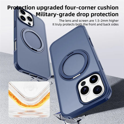 For iPhone 16 Pro Max Case Compatible with MagSafe Ring Kickstand TPU+PC Back Cover