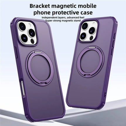 For iPhone 16 Pro Max Case Compatible with MagSafe Ring Kickstand TPU+PC Back Cover