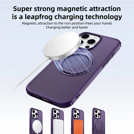 For iPhone 16 Pro Max Case Compatible with MagSafe Ring Kickstand TPU+PC Back Cover