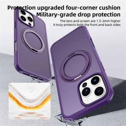 For iPhone 16 Pro Max Case Compatible with MagSafe Ring Kickstand TPU+PC Back Cover