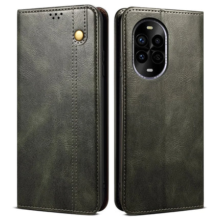 For Huawei nova 13 Pro 5G Case Crazy Horse Texture Waxy Leather Wallet Stand Phone Cover - Green