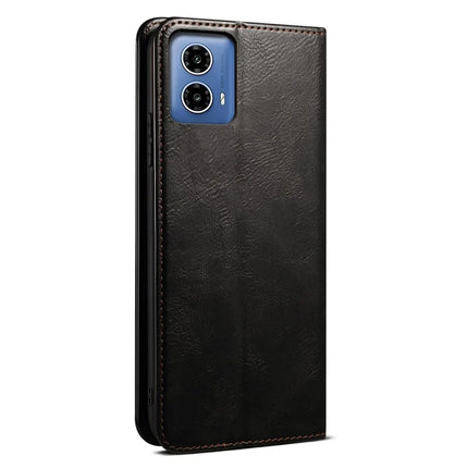 For Motorola Moto G35 5G Case Crazy Horse Texture Waxy Leather Wallet Stand Phone Cover