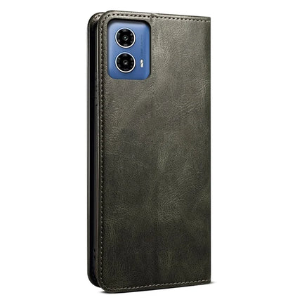 For Motorola Moto G35 5G Case Crazy Horse Texture Waxy Leather Wallet Stand Phone Cover