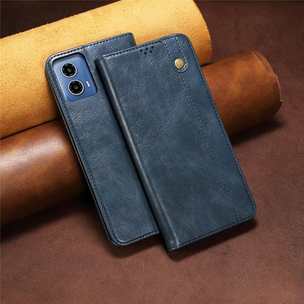 For Motorola Moto G35 5G Case Crazy Horse Texture Waxy Leather Wallet Stand Phone Cover