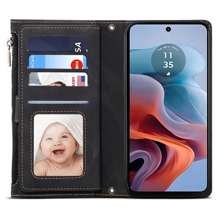 ESEBLE Star Series For Motorola Moto G35 5G Case Zipper Wallet Leather Stand Phone Cover