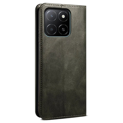 For Honor X5b / X5b Plus Case Crazy Horse Texture Waxy Leather Wallet Stand Phone Cover
